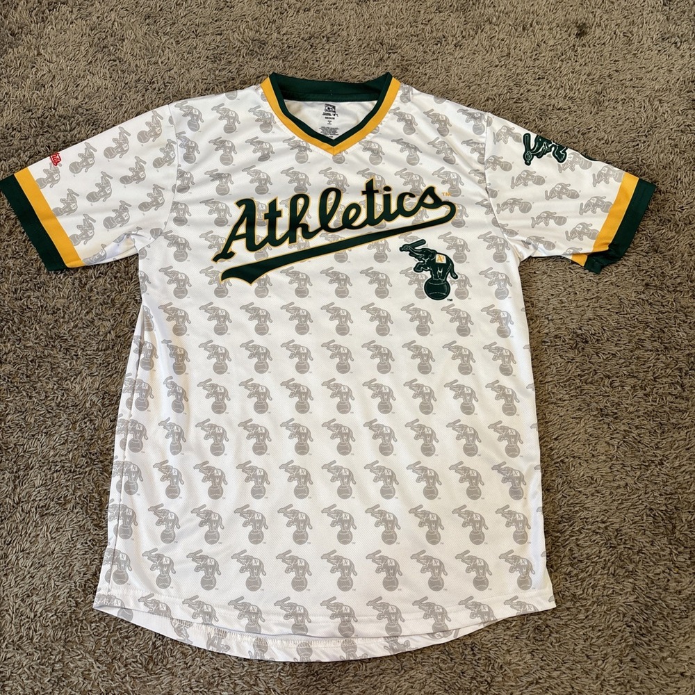 Vintage Athletics Cooperstown Collection Stitches Rare AOP Mens Jersey M Medium